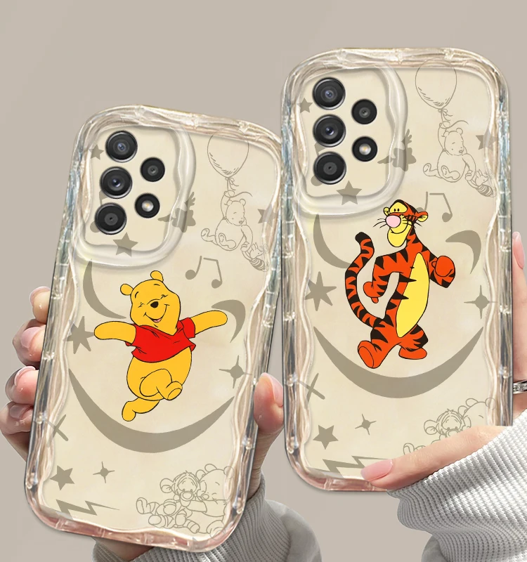 Disney Tigger Pooh Bear para Samsung Galaxy A73, A72, A55, A54, A52, A51, A35, funda de teléfono de aceite de onda suave transparente