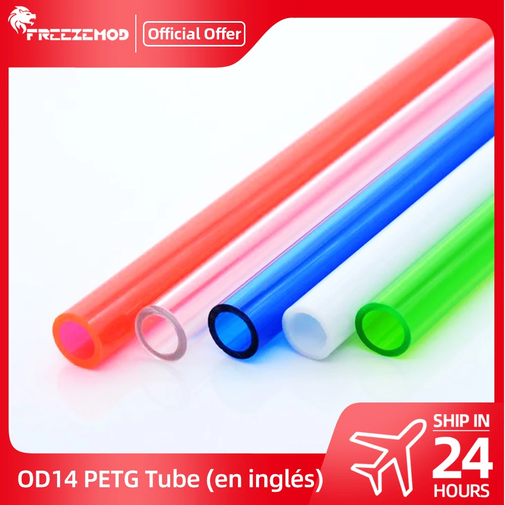 FREEZEMOD-tubo PETG de colores, enfriador rígido de líquido de 50cm, OD14mm, refrigeración por agua, 2mm, verde, rojo, azul, blanco, PC MOD, PEHDCO14 - imagen 2