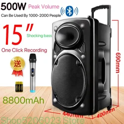 Altavoz Bluetooth portátil de 15 pulgadas con karaoke para exteriores