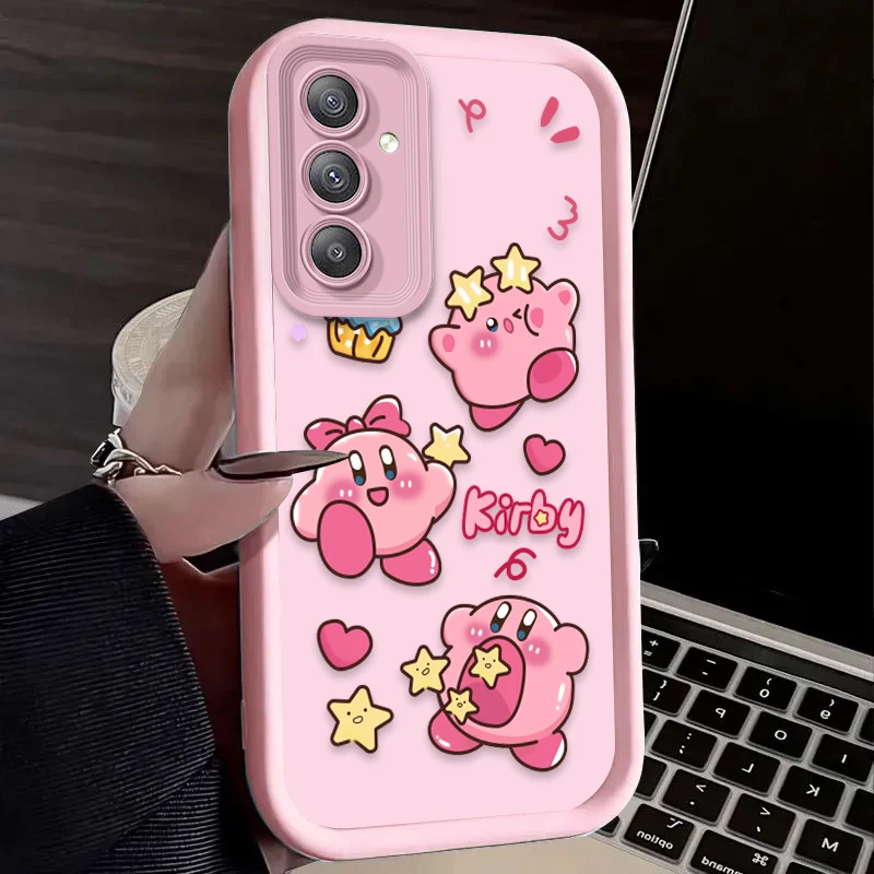 Preciosa funda K-Kirby de dibujos animados para Samsung Galaxy S25 S24 S23 Ultra S22 S21 Plus FE 5G A54 A34 A14 A73 A53 A33 5G funda de silicona - imagen 5