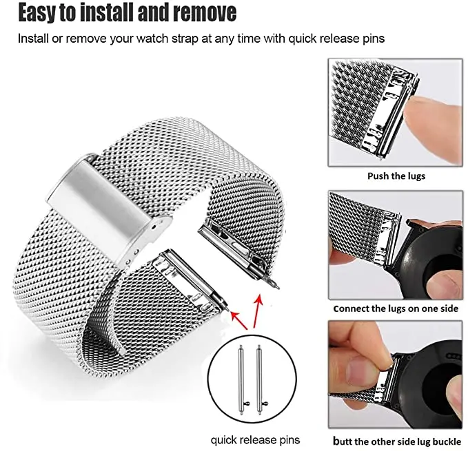 Correa de acero inoxidable de 20mm y 22mm para pulsera Haylou Solar Lite para reloj Haylou 2 Pro/Plus RT3/GST Lite/RS4 Plus/RT LS05S - imagen 4