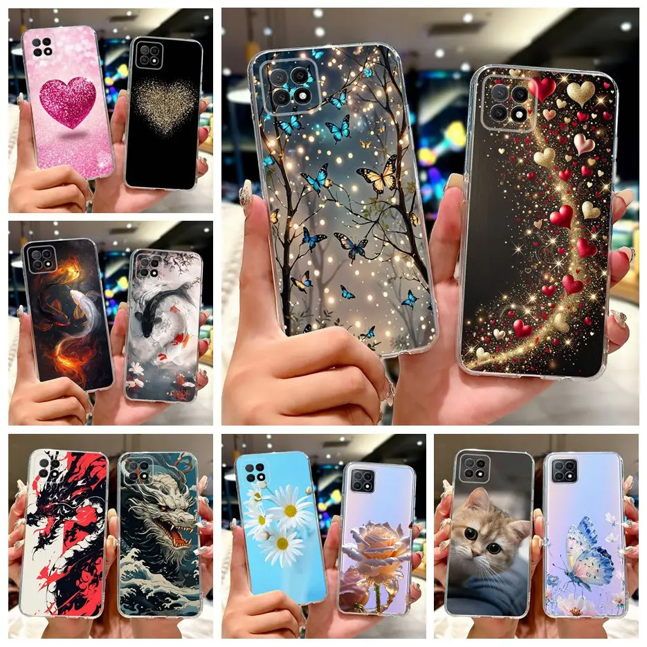 Para Oppo A73 5G funda CPH2161 funda pintada de lujo de moda funda de teléfono de silicona suave para Oppo A72 5G PDYM20 A 73 OppoA73 5G Fundas