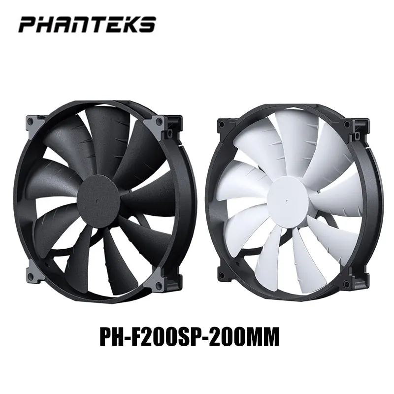 Phanteks-ventilador de caja de ordenador de alto volumen de aire, ventilador de refrigeración silencioso, cojinetes hidráulicos FDB, negro, F200SP, 200mm