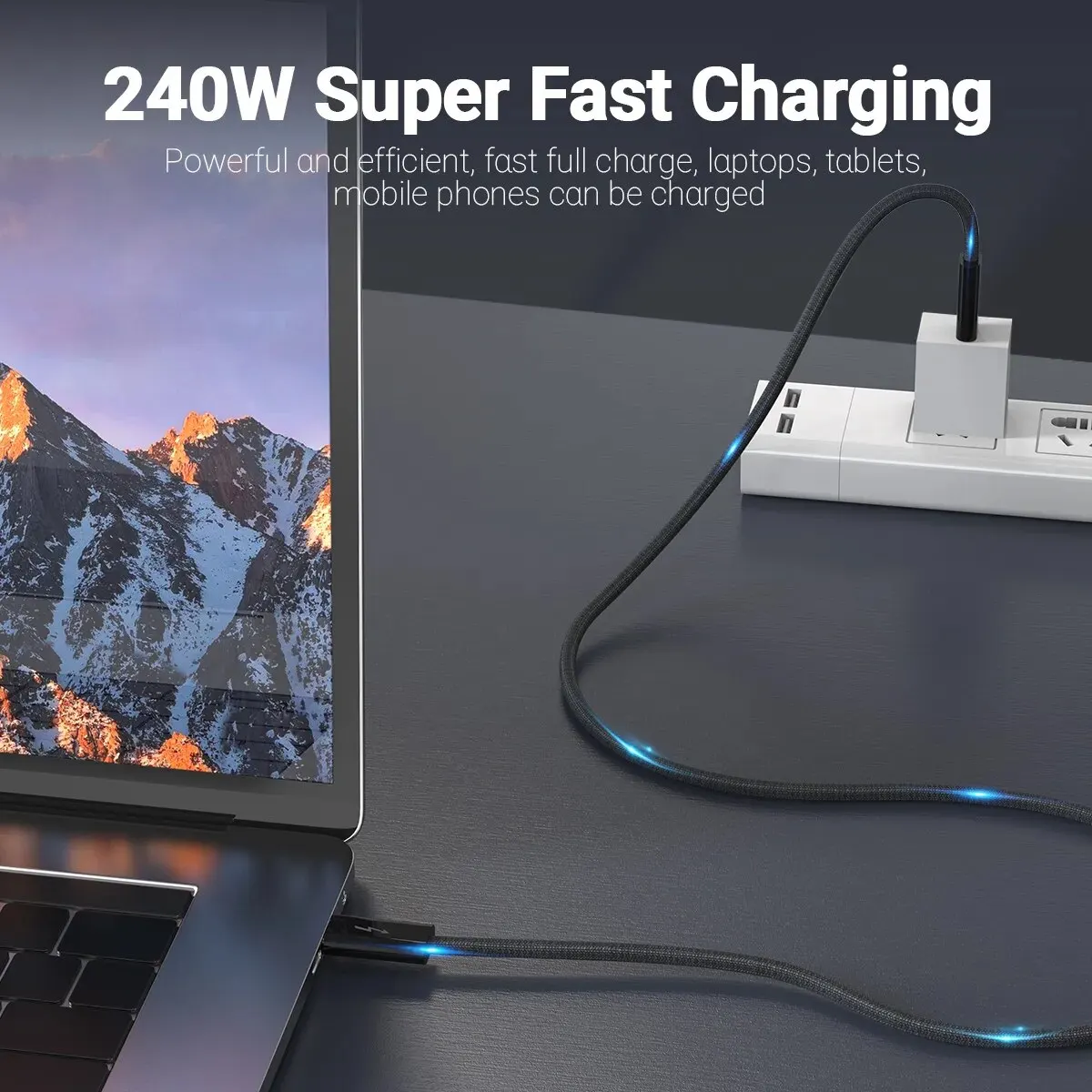 Cable de datos USB 4,0 tipo C, dispositivo de carga rápida de 240W, velocidad de 40Gbps, 8K, vídeo HD, compatible con Thunderbolt 3/4, interruptor de teléfono y iPad - imagen 3