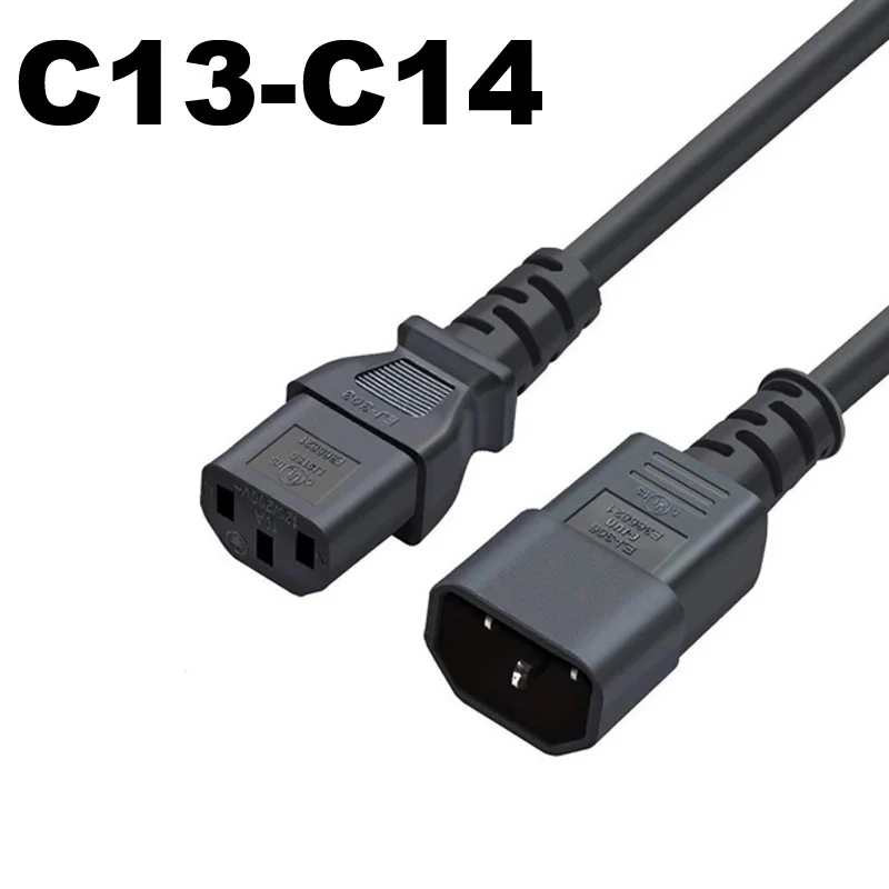 AC85V-265V 10A 1,5 M/3M 3PIN Cable UE EE. UU. Reino Unido AU enchufe IEC C13 C13 a C14 Cable adaptador de corriente de extensión para Monitor de PC de escritorio Dell - imagen 3