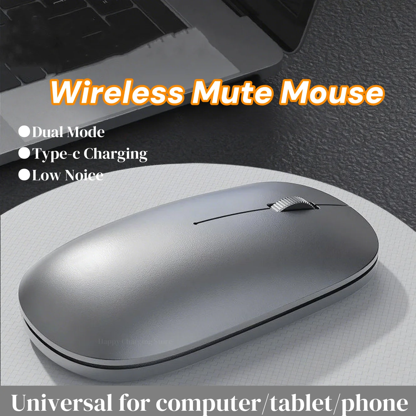 Ratón silencioso inalámbrico, clic silencioso, portátil, ergonómico, para oficina, carga tipo C, juego de oficina ligero Universal 2025