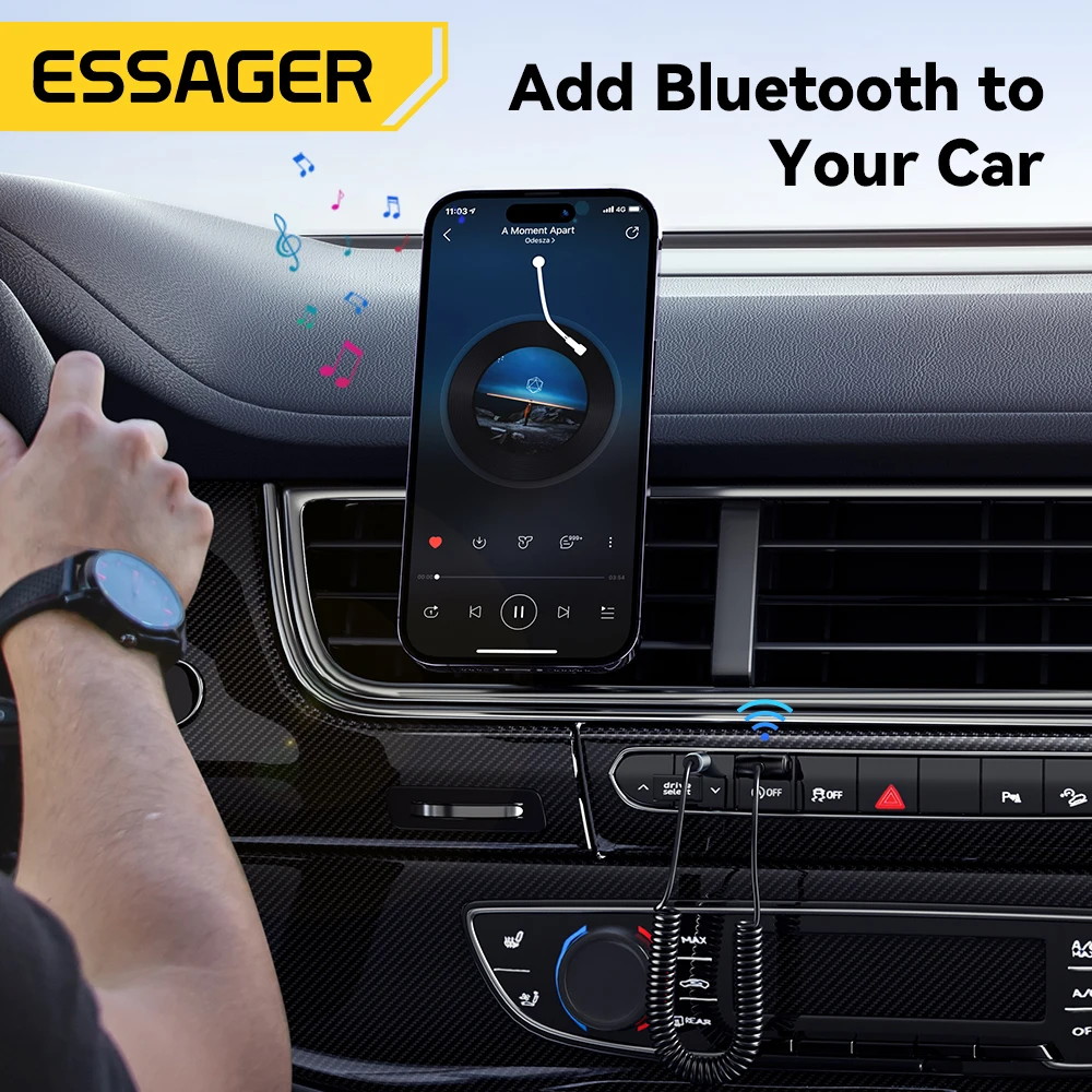 Essager USB Bluetooth Aux adaptador Dongle USB a conector de 3,5mm Audio inalámbrico manos libres Kit para receptor estéreo de coche transmisor USB - imagen 3
