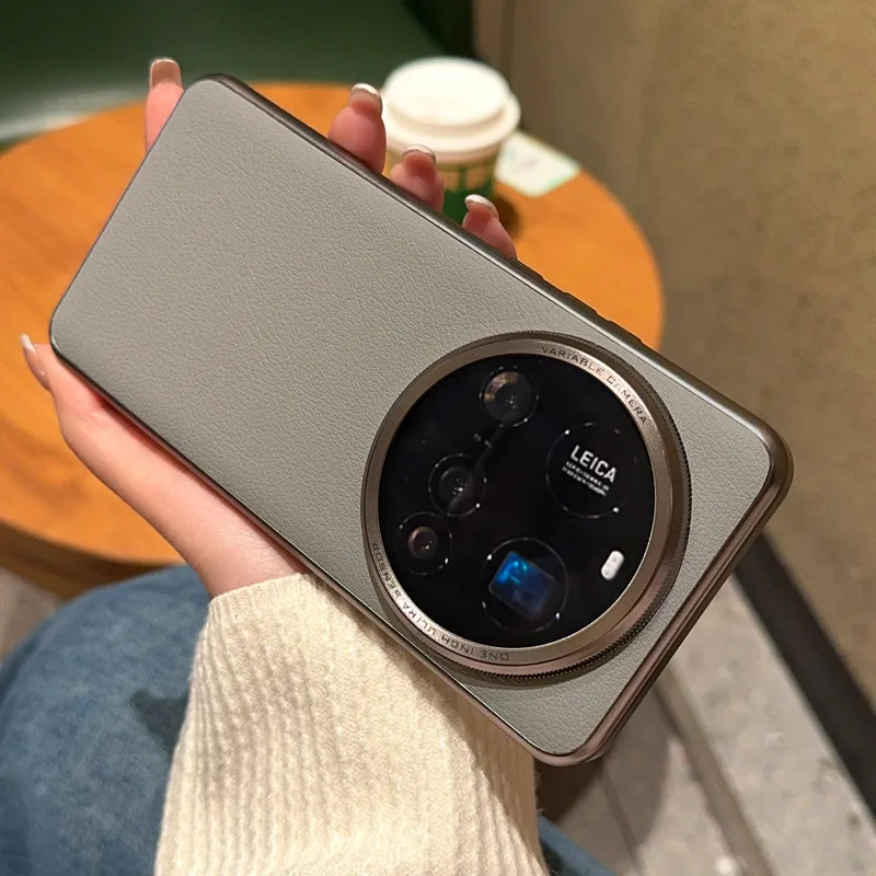 Para Xiaomi 15 Ultra funda ELVEV a prueba de golpes Vintage Lichee patrón PU cuero duro PC lente protección teléfono cubierta