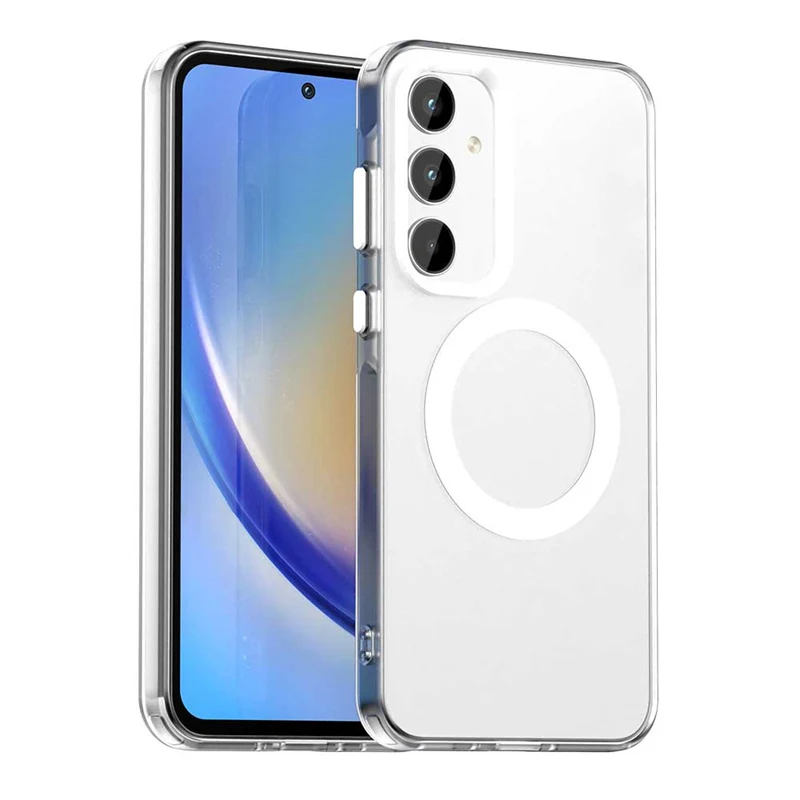 Funda de teléfono mate magnética para Samsung Galaxy A55 5G, Funda trasera con carga inalámbrica para Samsung A15 A25, sensación de piel, Funda чехол