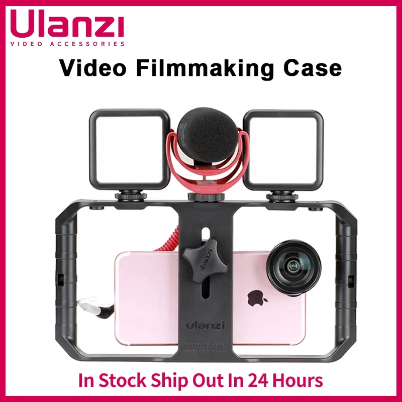 Ulanzi U Rig Pro Smartphone Video Rig con 3 soportes Grabación de vídeo Estabilizador de teléfono celular Estuche de cine Accesorios de filmación