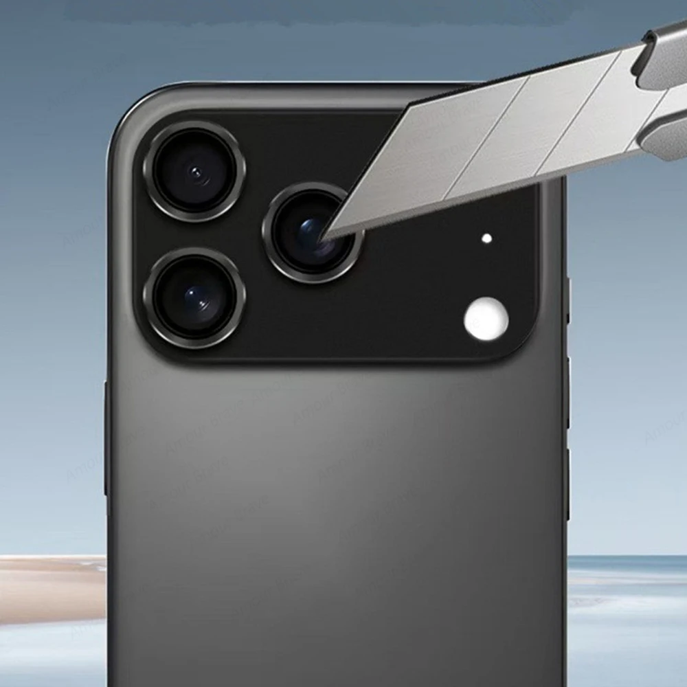 1 Juego de película protectora de lente negra de vidrio y Metal Ultra HD para IPhone17, accesorios de tapa completa para cámara trasera antiarañazos - imagen 4