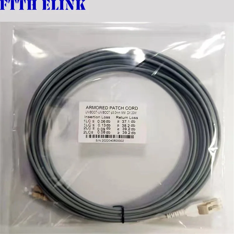 Cable de conexión de fibra LC-LC Uniboot 2 núcleos blindado 150M200M250M300M OM1OM2OM3OM4 puente óptico de 2 fibras 2C multimodo para exteriores MM FTTH - imagen 5