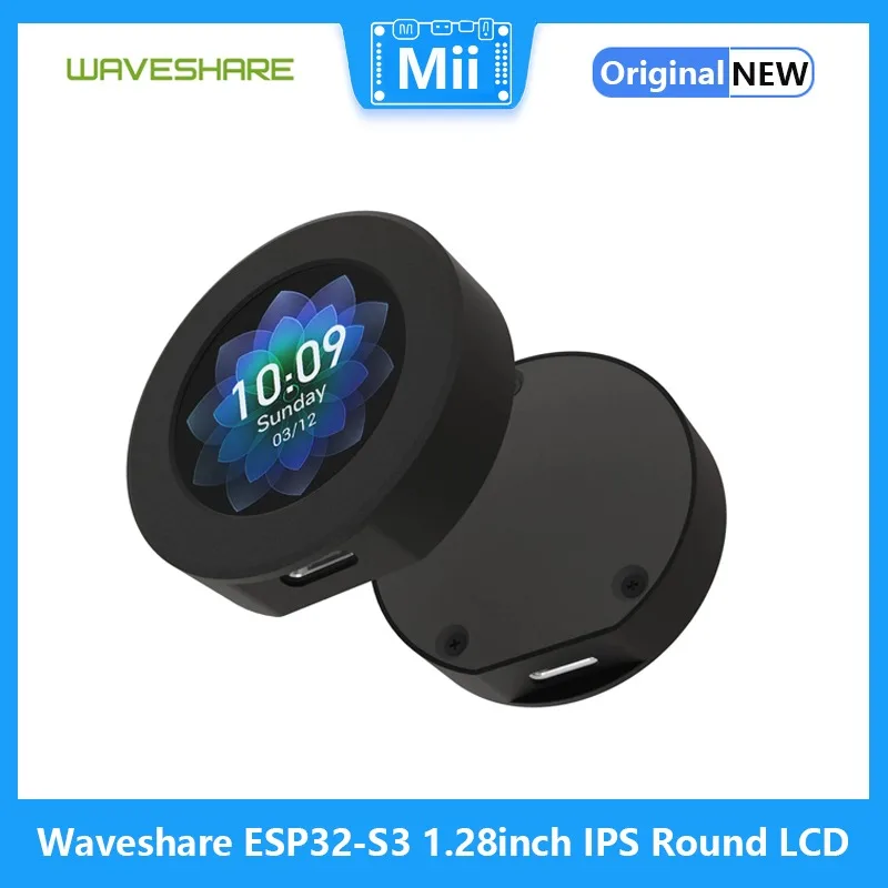 Placa de desarrollo Waveshare ESP32-S3, procesador de doble núcleo LX7 de 32 bits, con LCD redondo IPS de 1,28 pulgadas, compatible con WiFi/Bluetooth