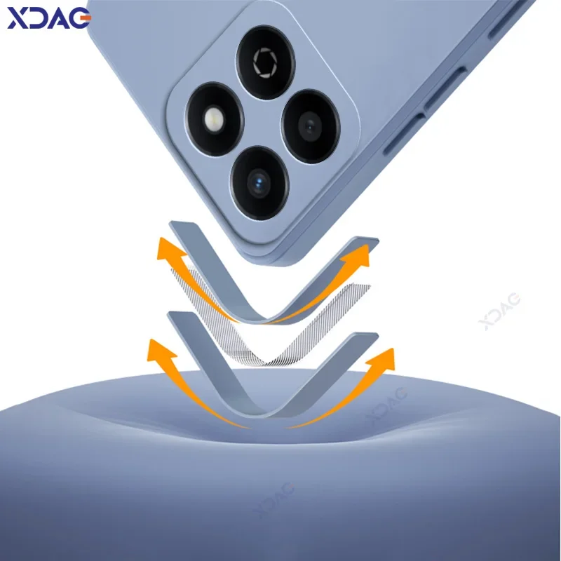 Funda Original Candy Fashion para Honor X6b HonorX6b 6,56 "Global MTK Helio G85 bolsas de teléfono de silicona líquida cuadradas suaves armadura - imagen 2