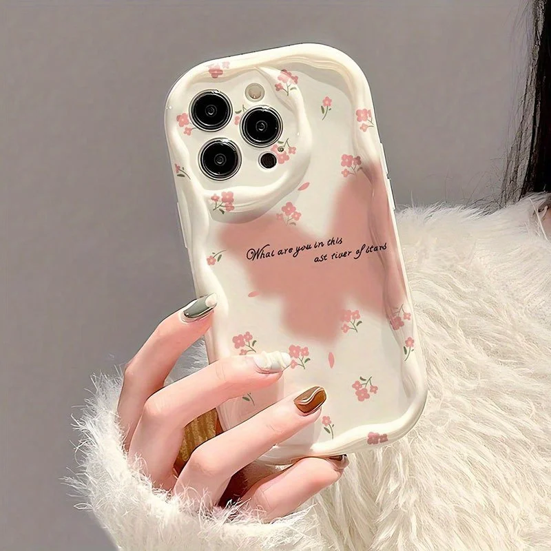 Funda ondulada con pintura de mariposa para iPhone 16 E 15 Pro Max 14 13 12 Mini 11 Pro Max XS X 8 7 Plus, Fundas de silicona a prueba de golpes - imagen 5