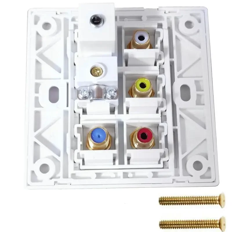 86 Tipo Panel Multimedia Audio 3,5 MM TV F-Head TV9.5+Audio y Vídeo 3RCA Rojo Blanco Amarillo Enchufe de Pared - imagen 3