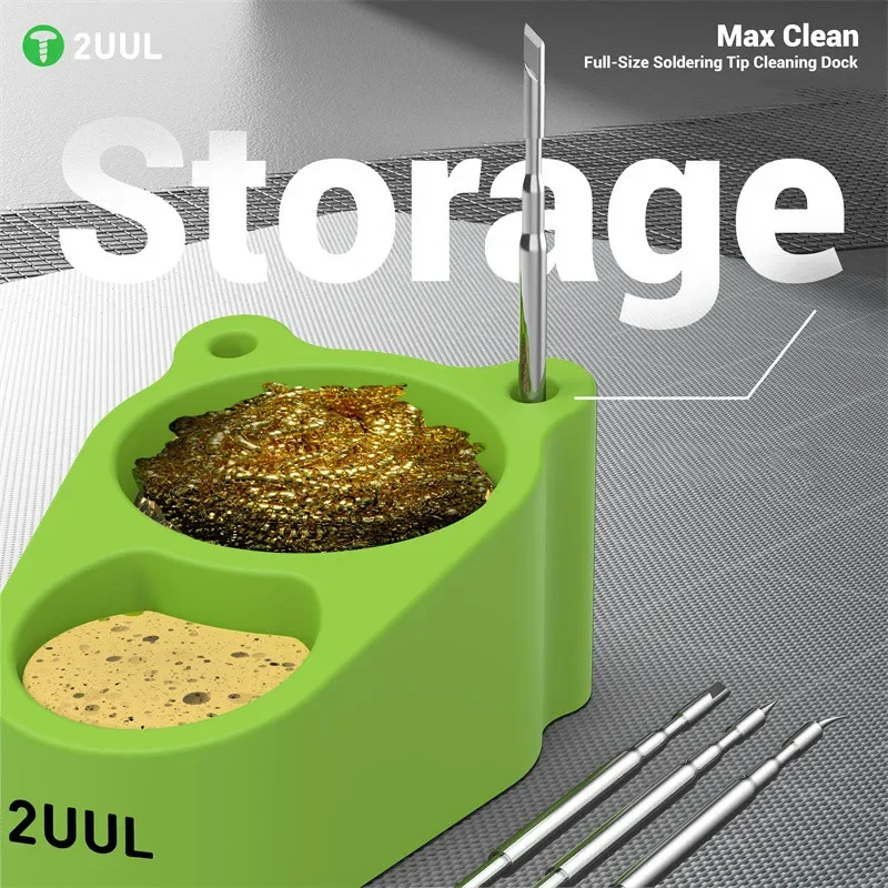 2UUL FD30 Max Clean base de limpieza de punta de soldadura de tamaño completo silicona anticalor para teléfonos móviles juego de herramientas de reparación de limpieza de punta PCB - imagen 3