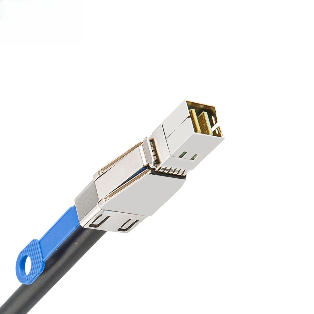 Mini SAS HD SFF-8644 a 4 SATA de curva derecha, cable de datos externo de servidor 12 Gbps de longitud opcional 0,5 M 1M 2M 3M - imagen 5