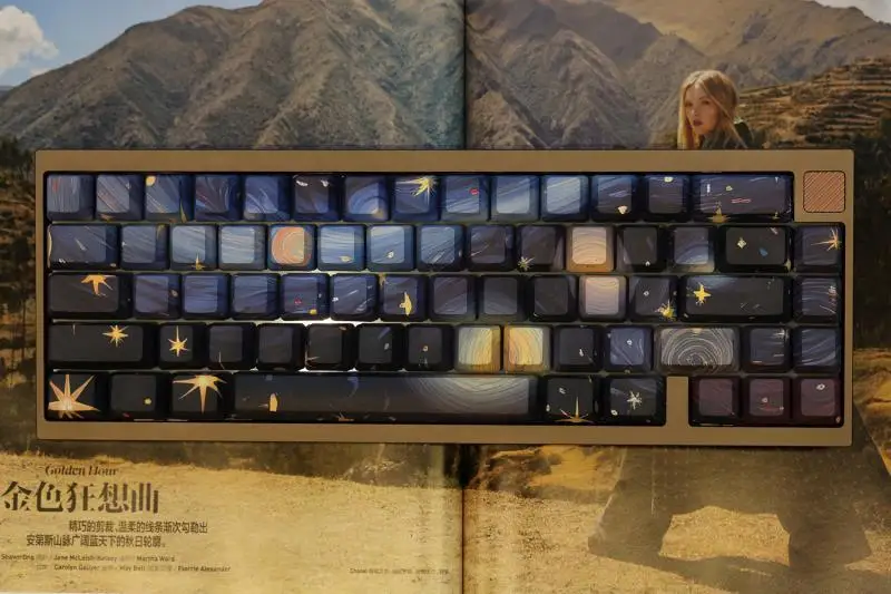 Teclas retroiluminadas transparentes con grabado lateral de estrella de 134 teclas, perfil OEM para accesorios de teclado mecánico MX RGB - imagen 3