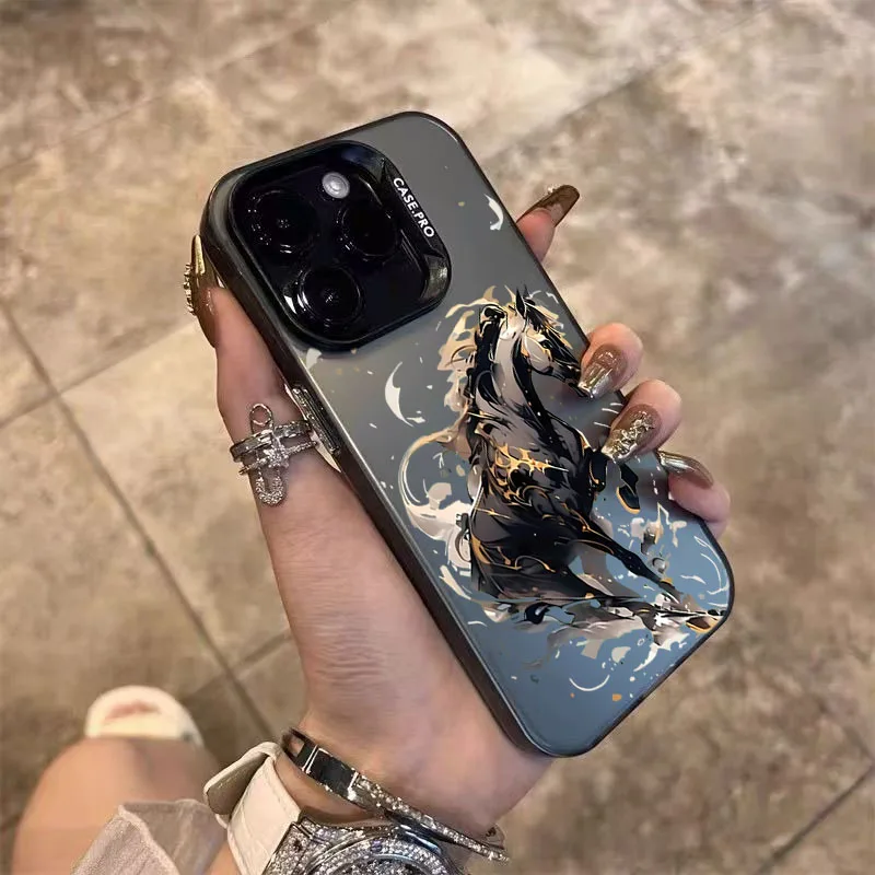 Nuevo estilo, funda de teléfono con diseño de caballo galopante para iPhone 17 Pro Max 16 15 14 13 12 11 XS X XR 7 8 Plus 16E, funda trasera dura de PC de aire - imagen 5