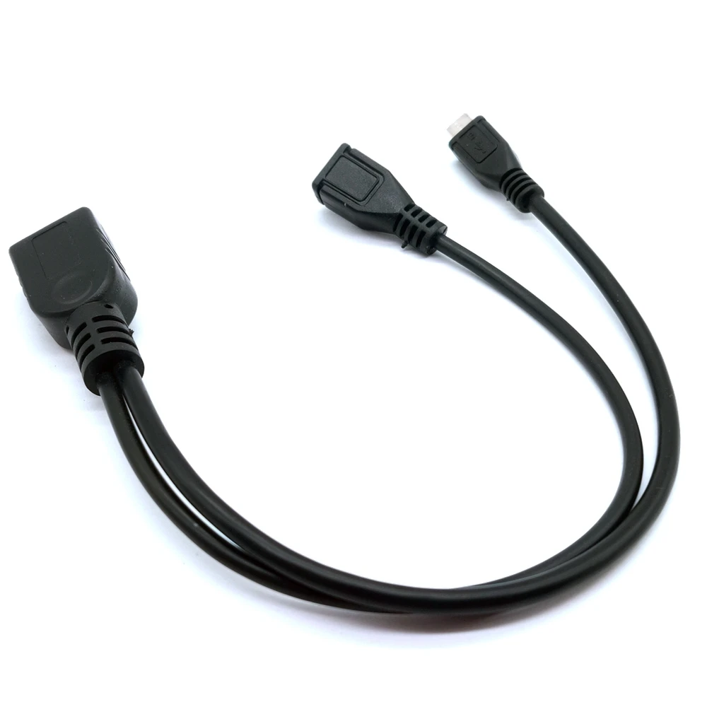 OTG Micro USB Power Y Splitter adaptador USB a Micro 5 pines macho hembra Cable 2 en 1 - imagen 2
