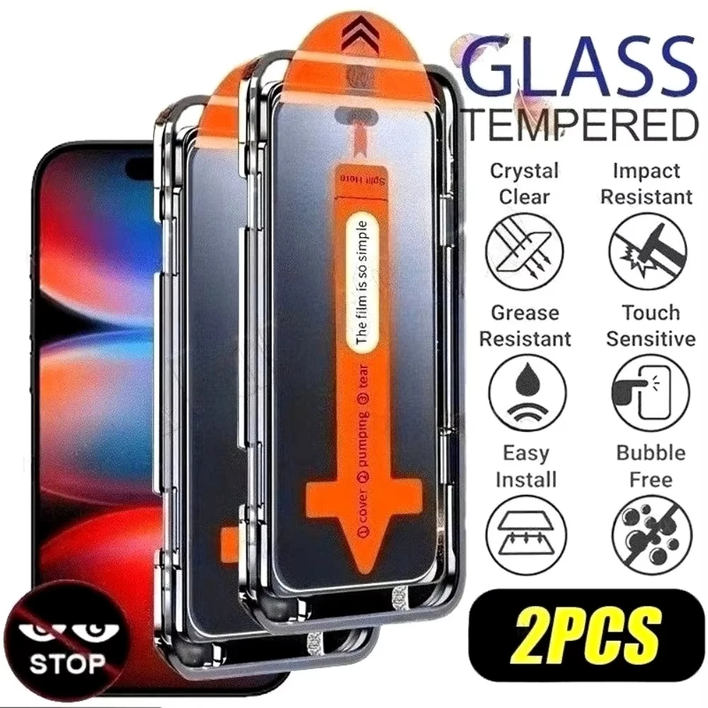 Protector de pantalla antiespía con revestimiento oleofóbico, 2 uds., para iPhone 17 Pro Max 16e Air 16 11 14 13 12 15 Mini 7 8 X XR XS, vidrio de privacidad - imagen 2
