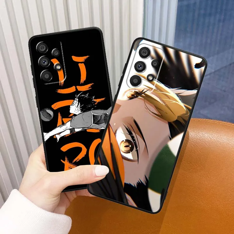 Nishinoya Yuu Anime para Samsung Galaxy A54 A55 A56 A70 A71 A72 A73 J4 J6 M02 M11 M12 5G funda negra para teléfono - imagen 2