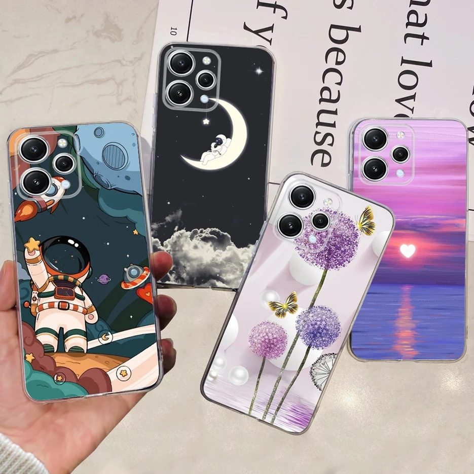 Funda de silicona transparente para Xiaomi Redmi 12, cubierta pintada a la moda, parachoques suave, novedad de 2023