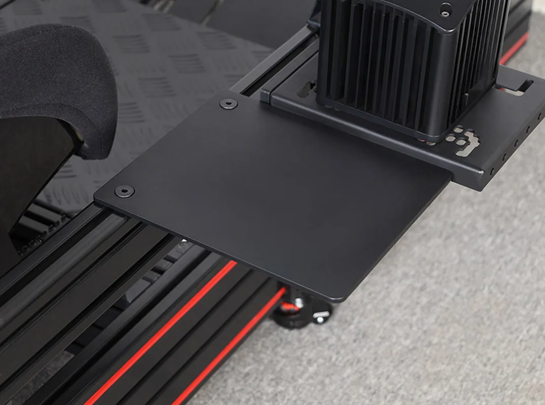 Bandeja de ratón de metal de aleación de aluminio, almacenamiento de alfombrilla para ratón, juego de simulación, soporte de perfil de aluminio de carreras