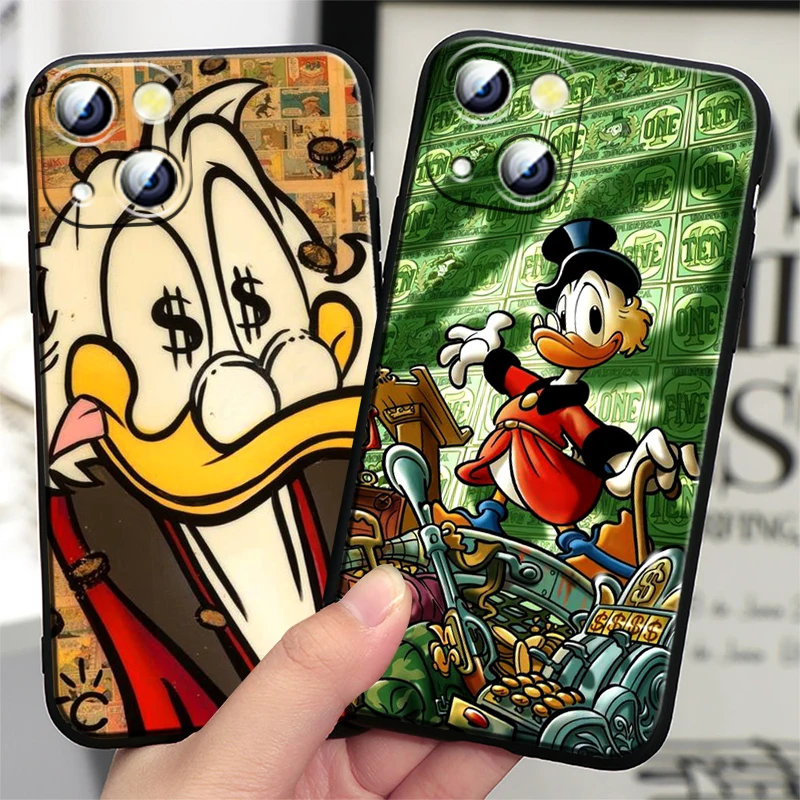 McDuck Scrooge-funda suave para Apple iPhone, cubierta negra para 15 14 13 12 11 Mini XS XR X 6S 6 Pro Max Plus - imagen 3