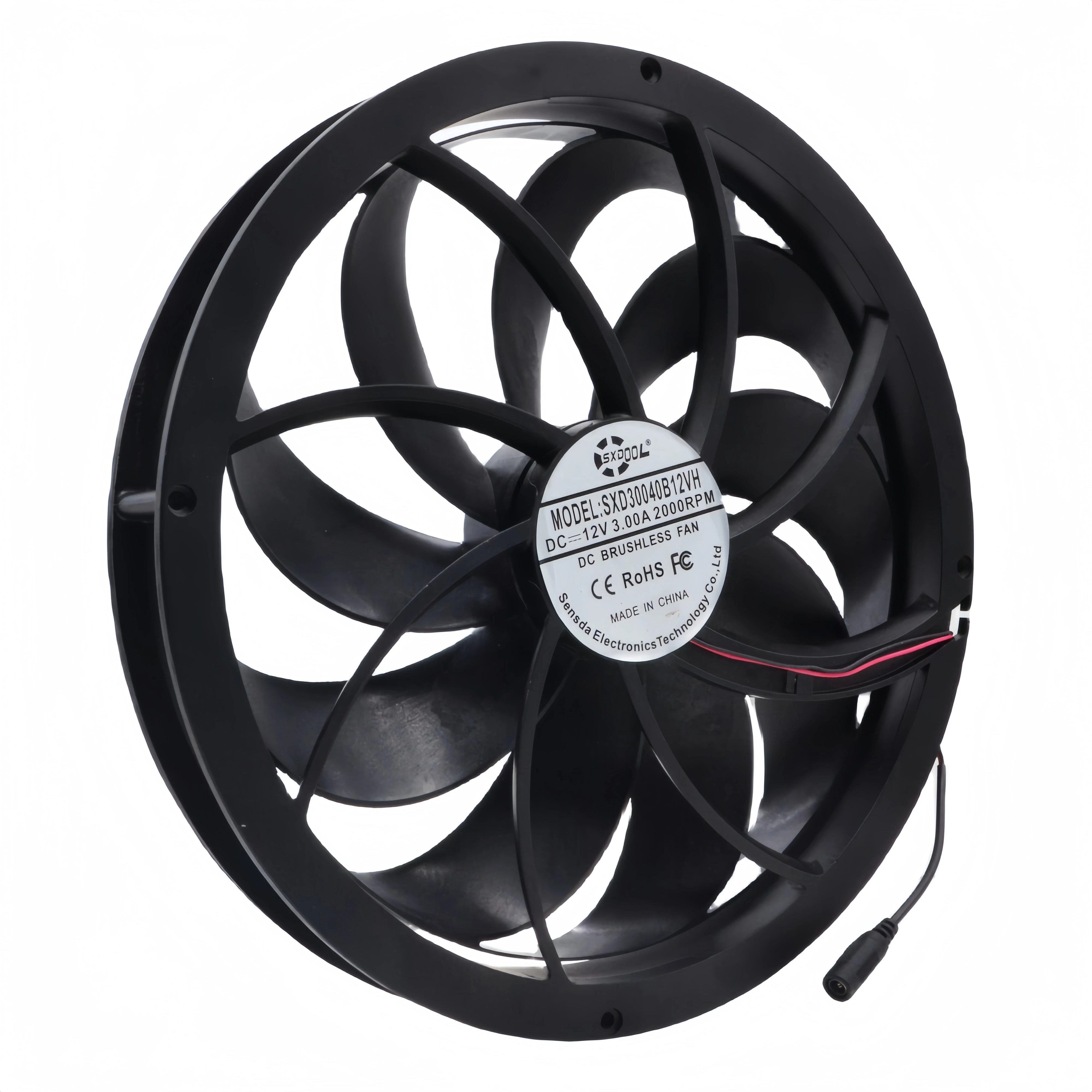 Controlador de velocidad de ventilador Industrial Circular, marco de Metal de flujo de aire grande, servidor de invernadero, 30cm X 4cm, 12 pulgadas, 115V, 230V, 730CFM - imagen 3