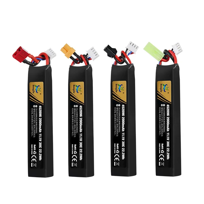 Batería de polímero de litio de 11,1 V y 2000mAh para pistola de agua Airsoft 3S 30C 452096 batería para Airsoft BB pistola de aire juguetes eléctricos piezas de pistolas - imagen 5