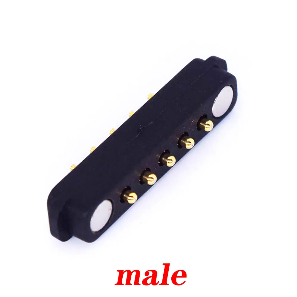 20 piezas conector Pogo Pin magnético de 5 pines Pogopin macho hembra con resorte toma de corriente CC 5P - imagen 5