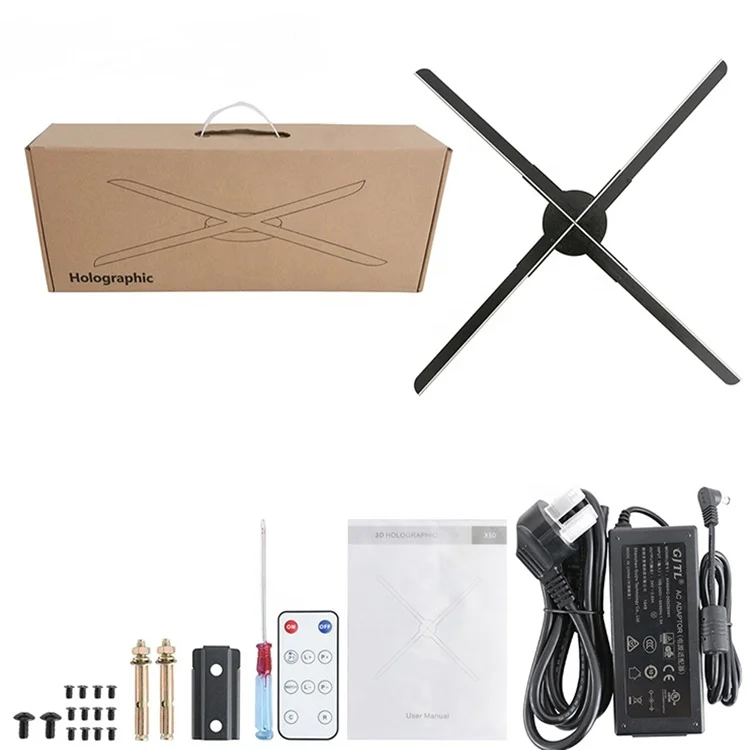 Proyector de holograma Led profesional, máquina publicitaria con pantalla holográfica 3d, 1900cd/m2, aire Visible, 30000 horas, 1024x1024, 75cm - imagen 4