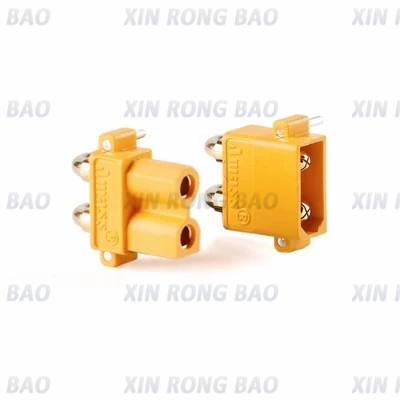 5 unids/lote XT30PW conector macho hembra placa PCB 2mm cabeza dorada Banana conector Horizontal de ángulo recto para modelo RC - imagen 4