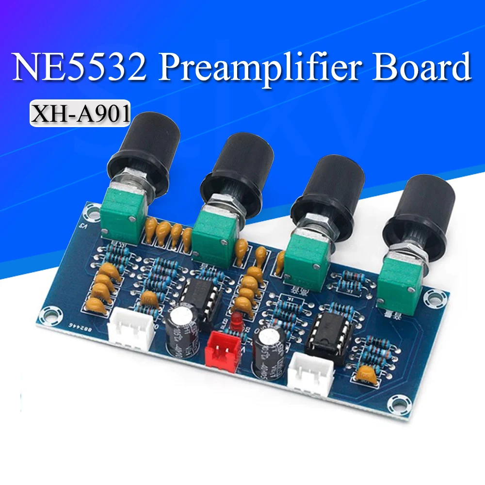 PREAMPLIFICADOR de placa de tono, preamplificador con ajuste de volumen de graves triples, controlador de tono para placa amplificadora, NE5532, XH-A901