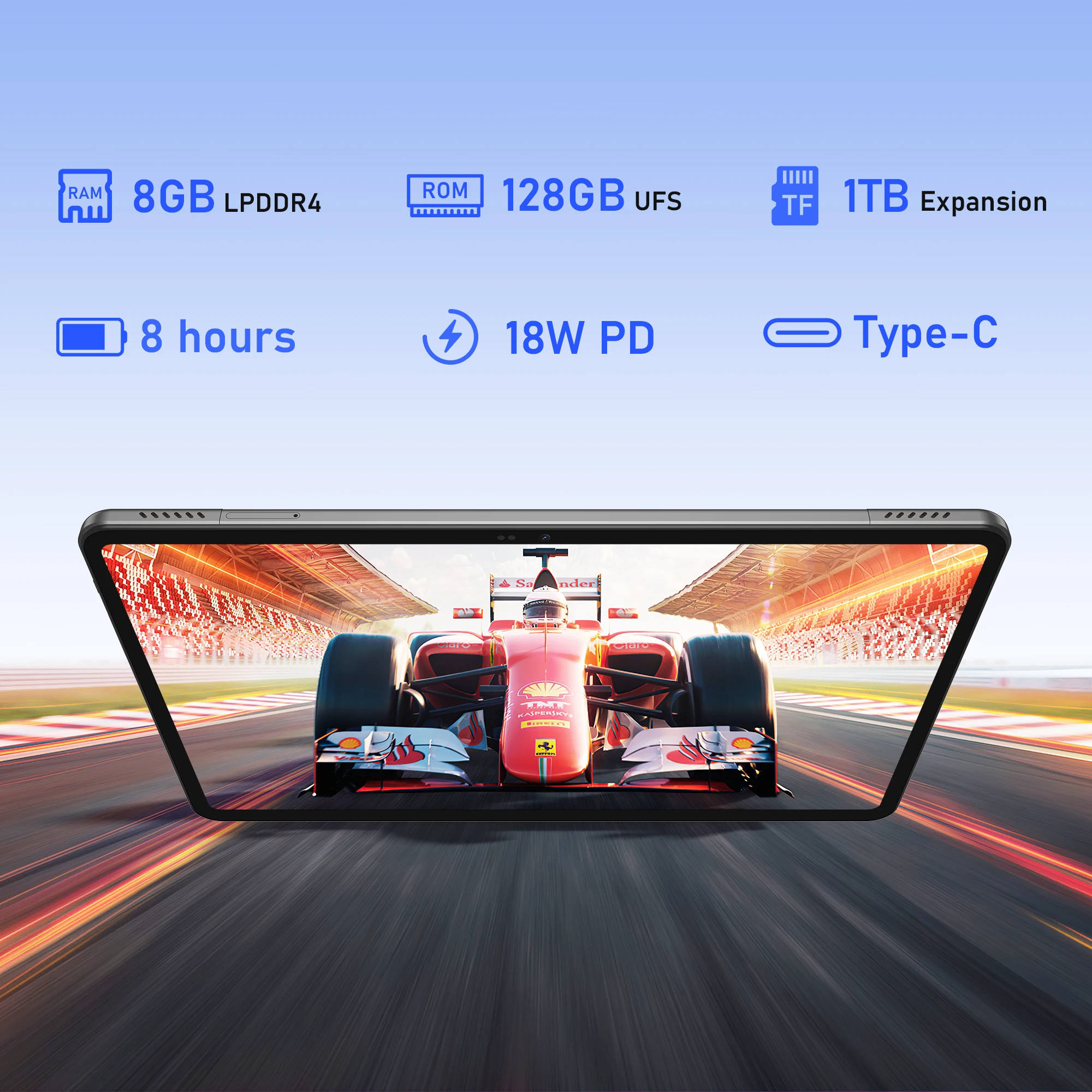 N-one NPad Pro 10.4'' Tablet 2000X1200 FHD UNISOC T616 8GB 128GB Android 12 4G Network 6600mAh Battery 5+13MP 18W PD Charging - imagen 4