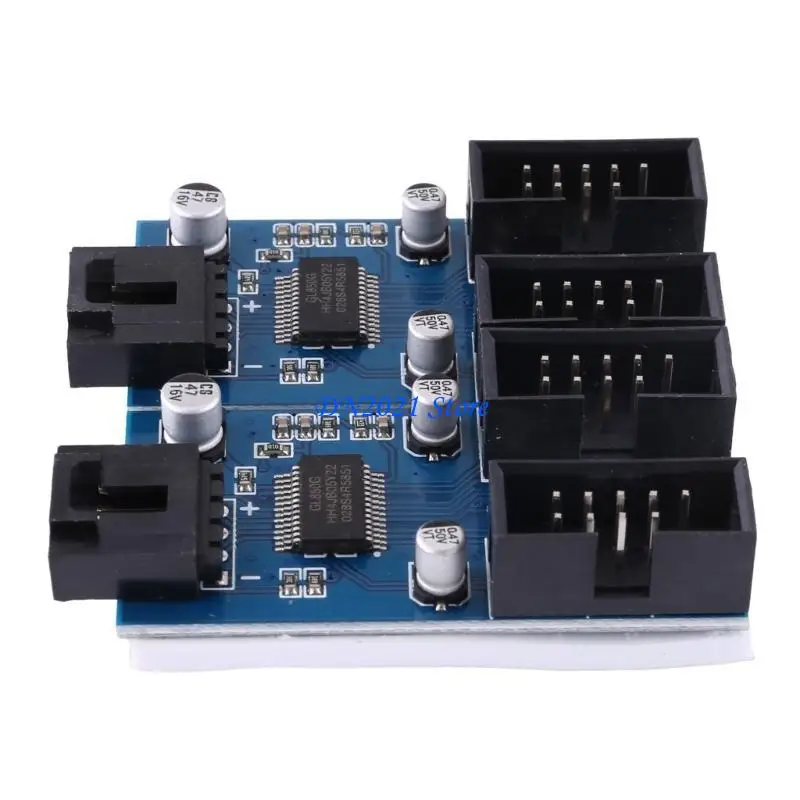 F3ke 9pin Header USB Masculino 1 a 2/4 Tarjeta extensión femenina USB 2.0 Conector cable divisor para adaptador placa - imagen 4