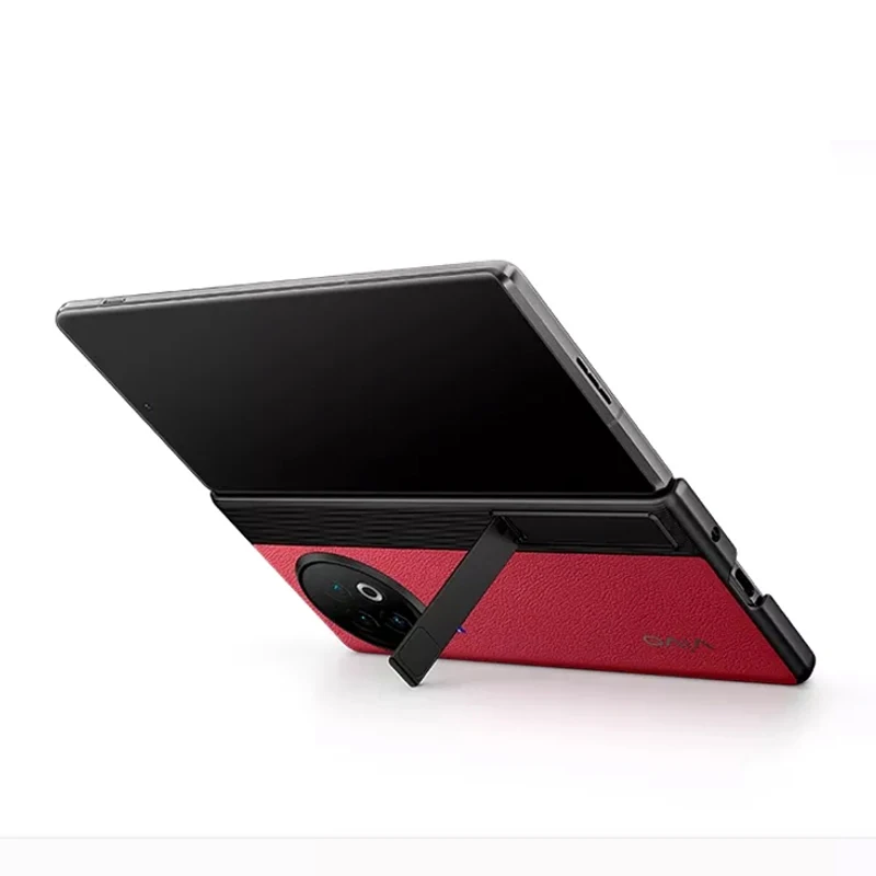 Vivo X Fold 2-Funda de cuero PU, carcasa protectora de PC, soporte de Metal ultrafino, 100% Original - imagen 5
