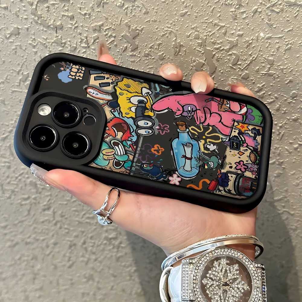 Funda de teléfono con grafiti de Bob Esponja para Xiaomi Redmi Note 13, 12, 12S, 11, 11S, 10, 9, 8 Pro Plus, A3, 14C, 13C, 12C, 10C, 9C, 4G, 5G - imagen 3