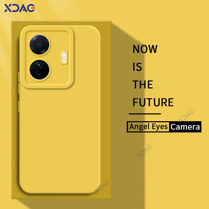 Funda trasera de silicona líquida cuadrada con Ojos de Ángel para VIVO T1 Pro 5G, versión Global, funda suave a prueba de golpes para teléfono VIVOT1 T1Pro, bolsas de 778G - imagen 2