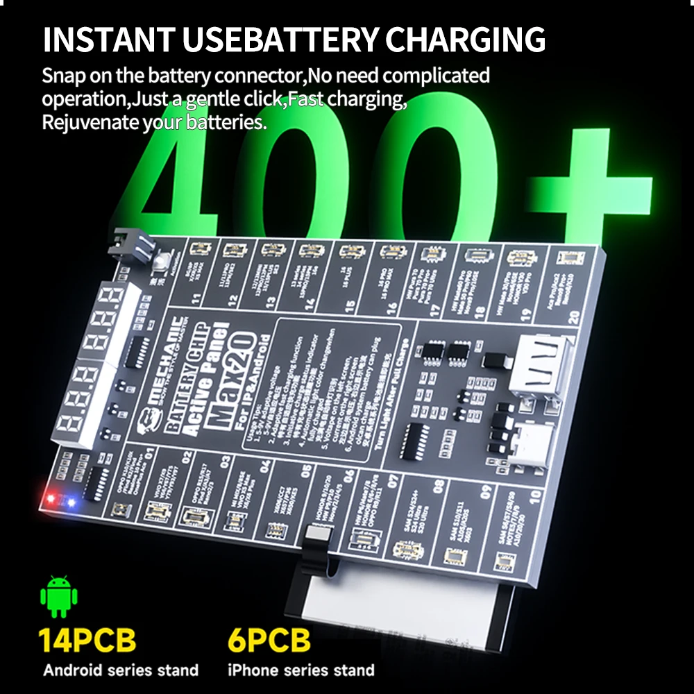 Placa de prueba de activación de carga rápida de batería mecánica MAX20 para IPhone serie 8-16 herramienta de prueba de activación de batería de reparación Android - imagen 3