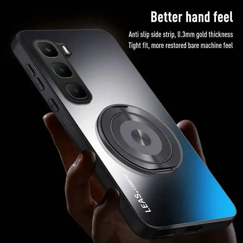 Funda para Infinix Hot 60i 60 Pro Plus de lujo AG mate soporte giratorio contraportada para Infinix Hot60 parachoques magnético a prueba de golpes - imagen 5