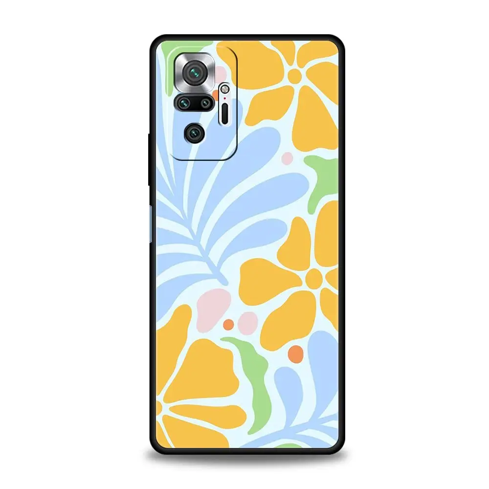 Funda de teléfono para Xiaomi Redmi Note 14 13 12 5G 11 10 Pro Plus 4G 9S 9 14C 13C 12C 10C 9C 9A cubierta suave de TPU mercado de flores abstractas - imagen 2