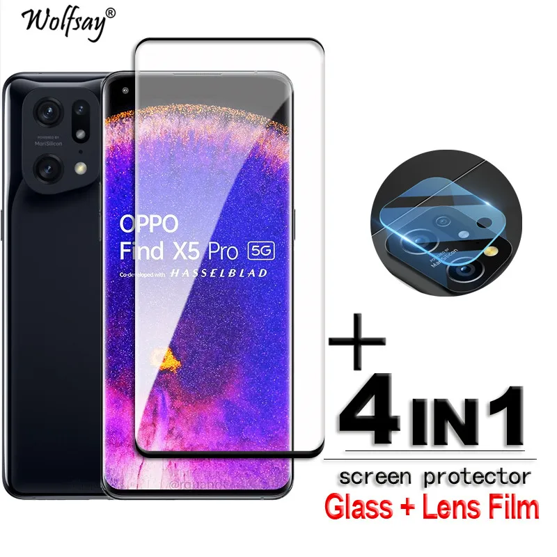 For OPPO Find X5 Pro Glass 3D Full Cover Curved Screen Protector For OPPO Find X5 Pro Tempered Glass Find X5 Pro 5G Lens Film  - imagen 2