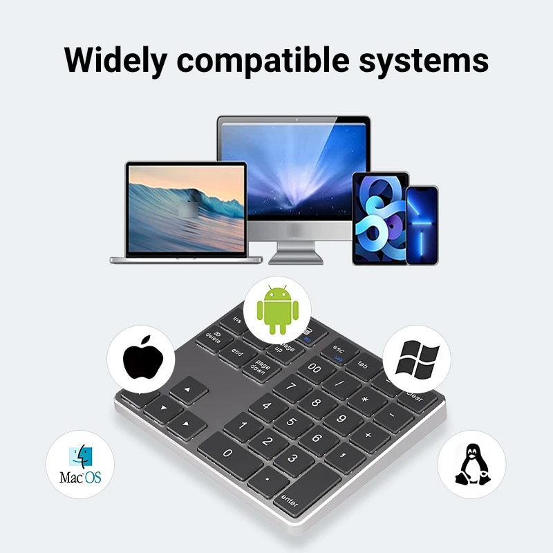 Teclado numérico inalámbrico Bluetooth de 2,4 Ghz, teclado numérico K35, teclado numérico recargable USB C para teclado Digital IOS Android Windows - imagen 2