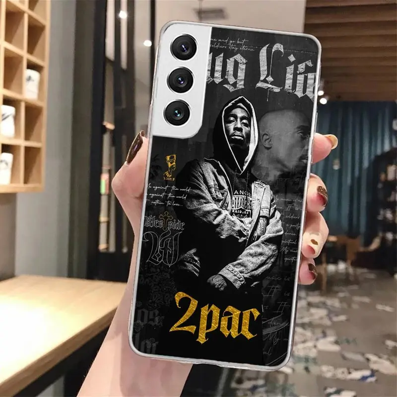 Rapero 2pac Singer Tupac Funda de teléfono de llamada de silicona para Samsung Galaxy S23 S24 S25 Ultra S21 Plus S20 FE S22 S10 + Funda de borde - imagen 3