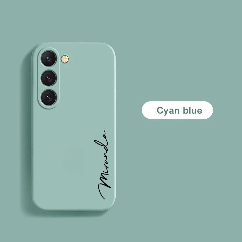 Funda DIY de silicona líquida suave con iniciales de nombre personalizado para Samsung S24 S23 S22 S21 S20FE Ultra Plus, funda para S23FE - imagen 5