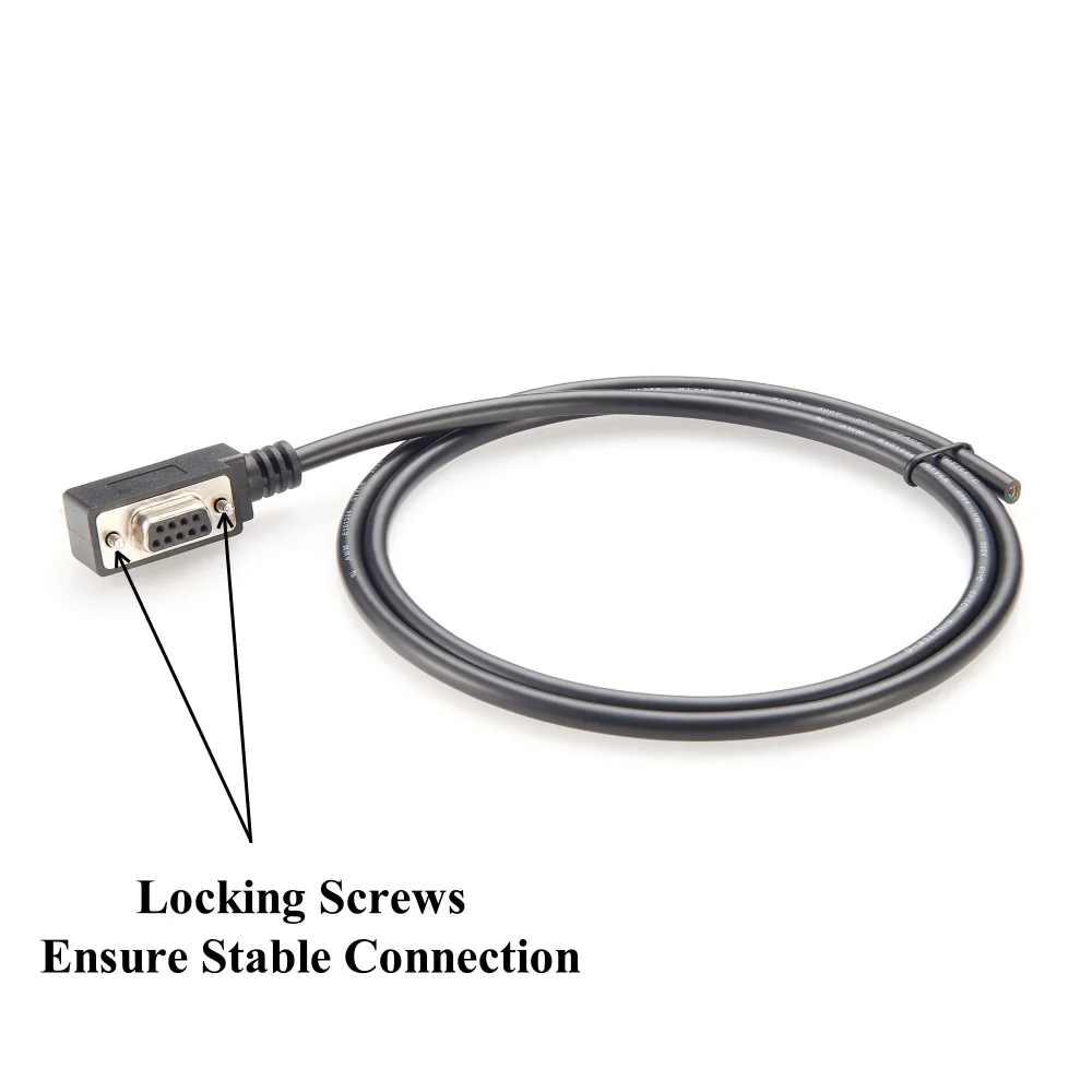 Cable serie RS232 de un solo extremo de ángulo recto hembra DB9 de perfil bajo, cable serie RS232 de 9 pines D-Sub en ángulo izquierdo para programación - imagen 4