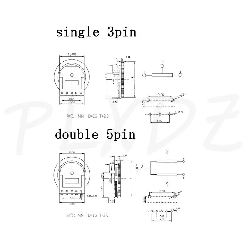 50 Uds potenciómetro de dial de engranaje único 1K 5K 10K 20K 50K 100K Ohm disco de interruptor de volumen B102 B502 B103 B203 B503 B104 Radio MP3/MP4 - imagen 4